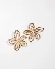 Gold Double Flower Statement Earrings sold by Collete Hayman
