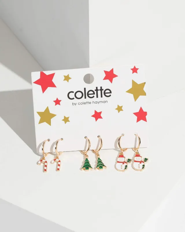 3 Pack Snowman And Christmas Earrings sold by Collete Hayman