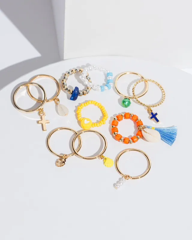 Multi Colour Vacay Beaded Ring Pack sold by Collete Hayman
