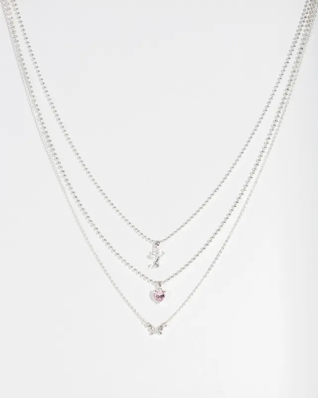 Silver Angel Chain Layered Necklace sold by Collete Hayman