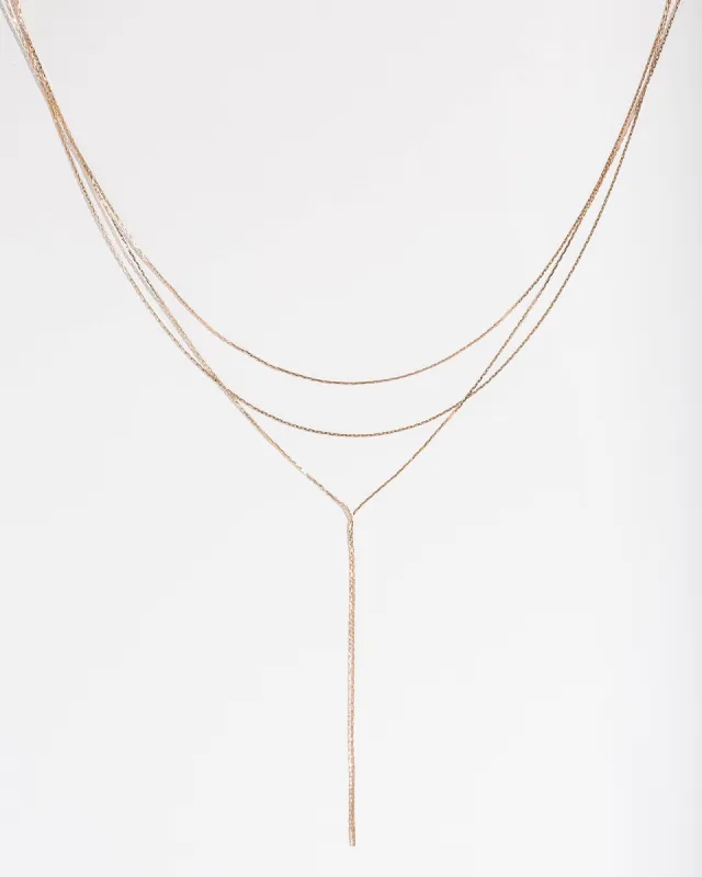 Rose Gold Fine Chain Lariat Necklace sold by Collete Hayman