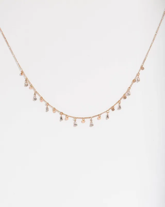 Rose Gold Crystal Disc Fine Necklace sold by Collete Hayman