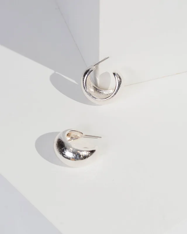 Silver Sand Blast Look Hoop Earrings sold by Collete Hayman