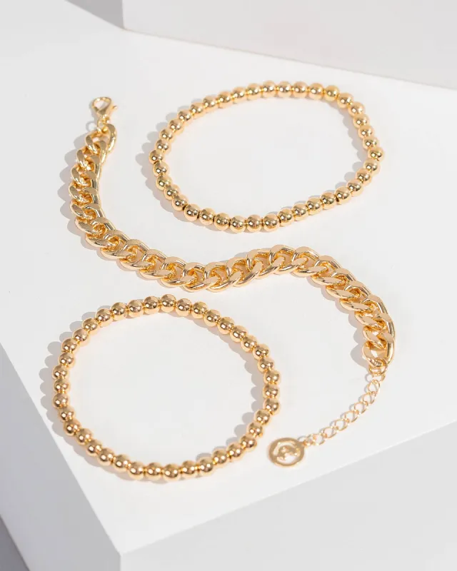 Gold Multi Pack Round And Linked Bracelet sold by Collete Hayman
