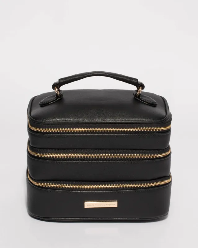 Black Saffiano Trio Cosmetic Case sold by Collete Hayman
