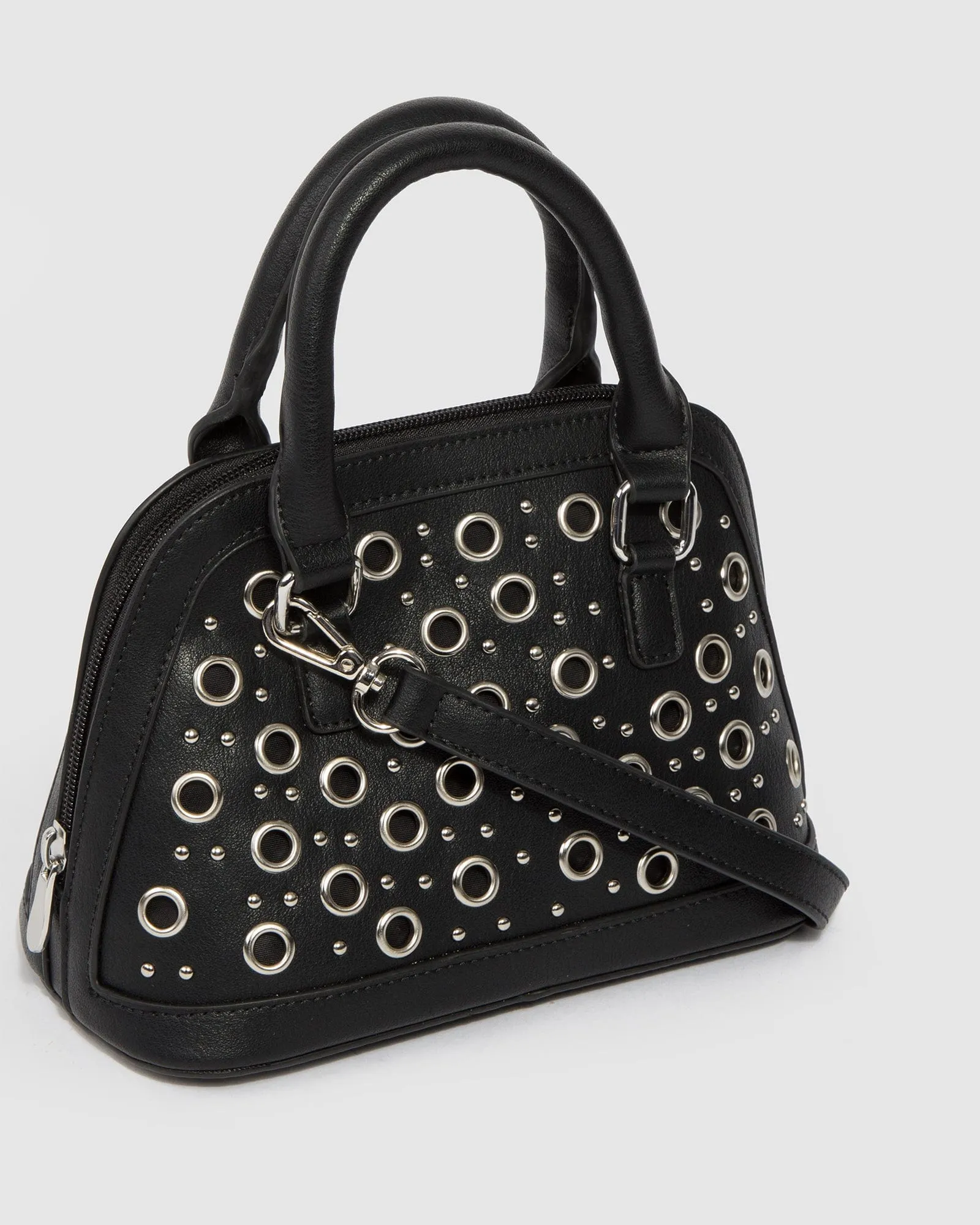 Black Vika Eyelet Mini Tote Bag sold by Collete Hayman product image thumbnail 3
