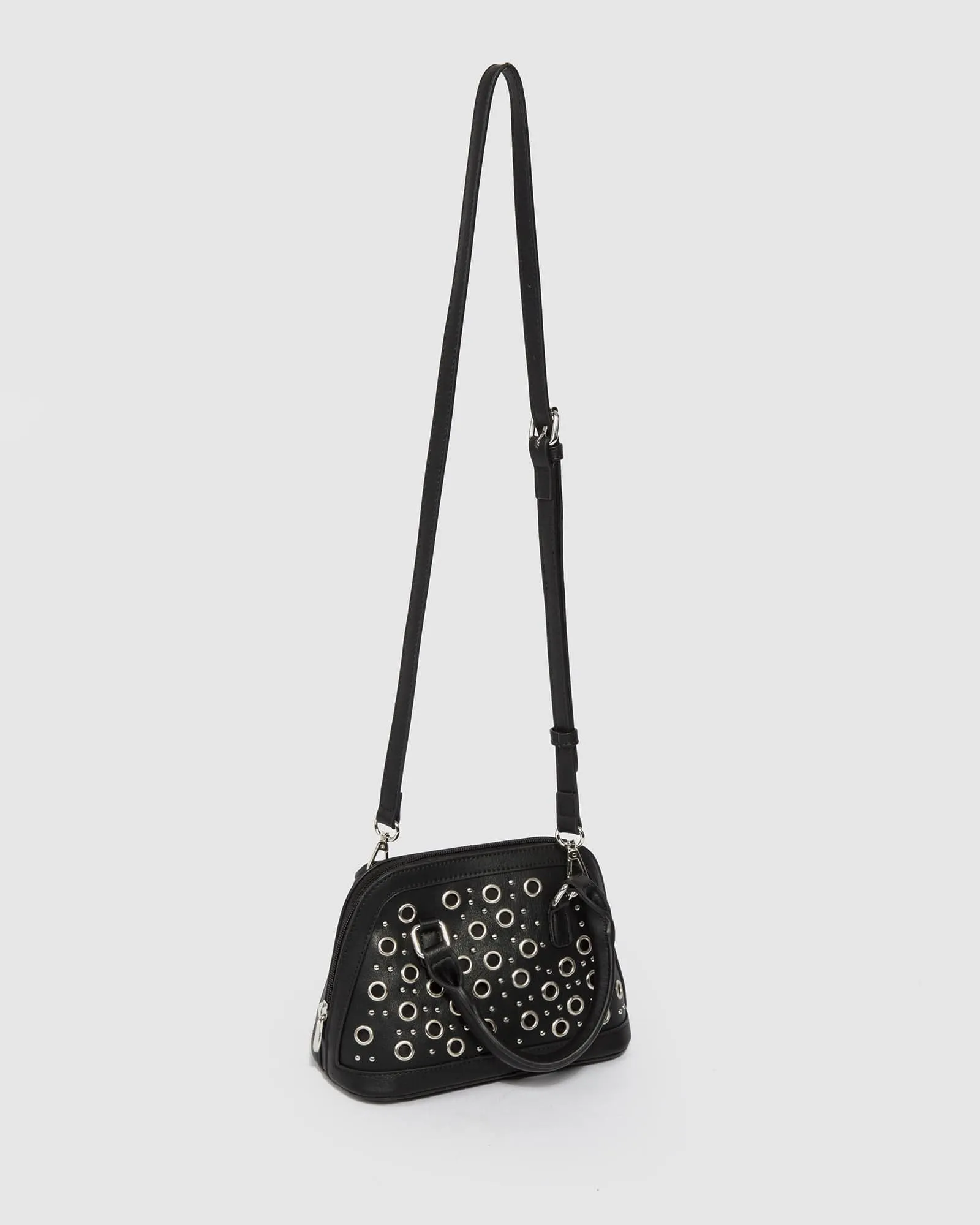 Black Vika Eyelet Mini Tote Bag sold by Collete Hayman product image thumbnail 4