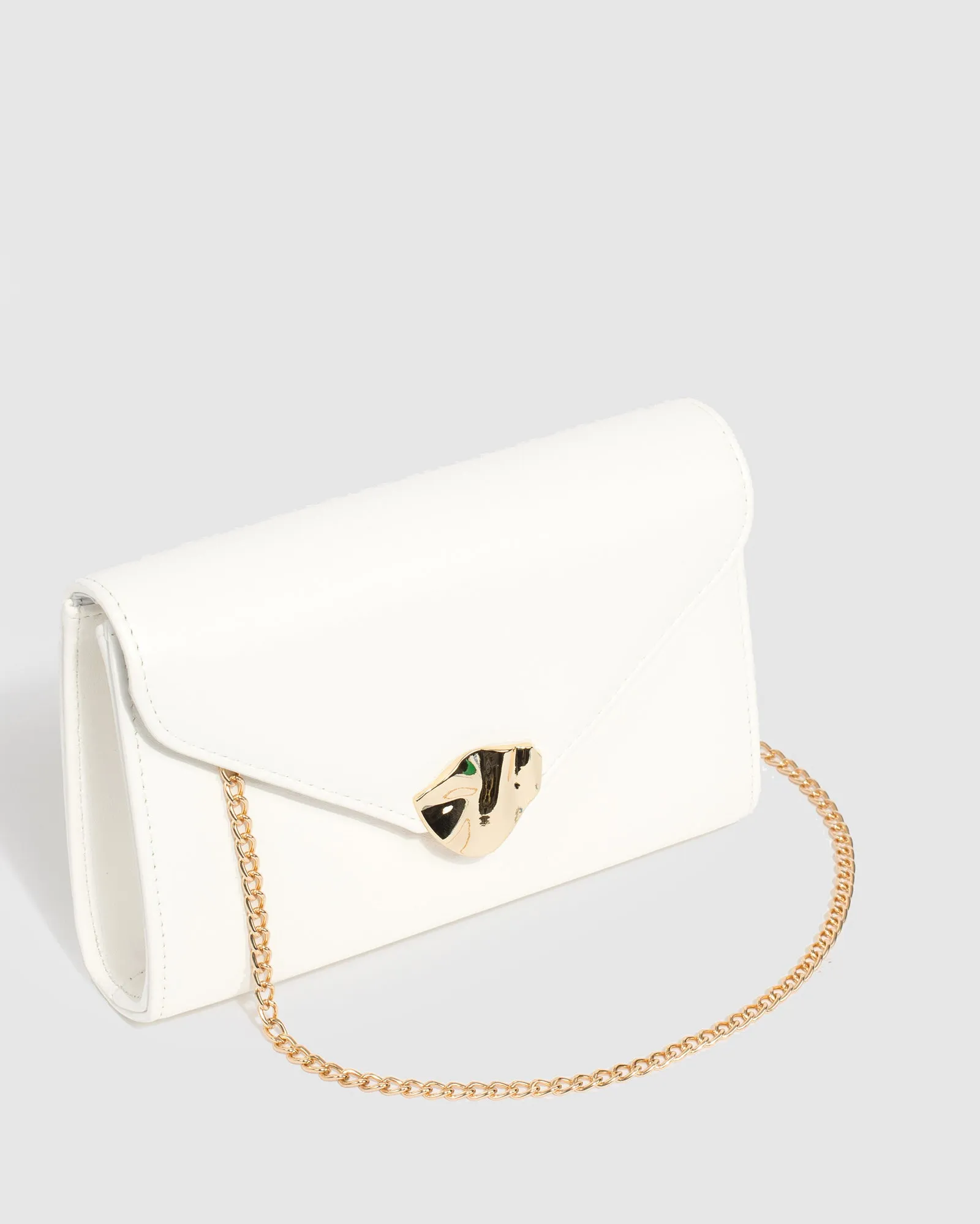 White Isidora Envelope Clutch Bag sold by Collete Hayman product image thumbnail 3
