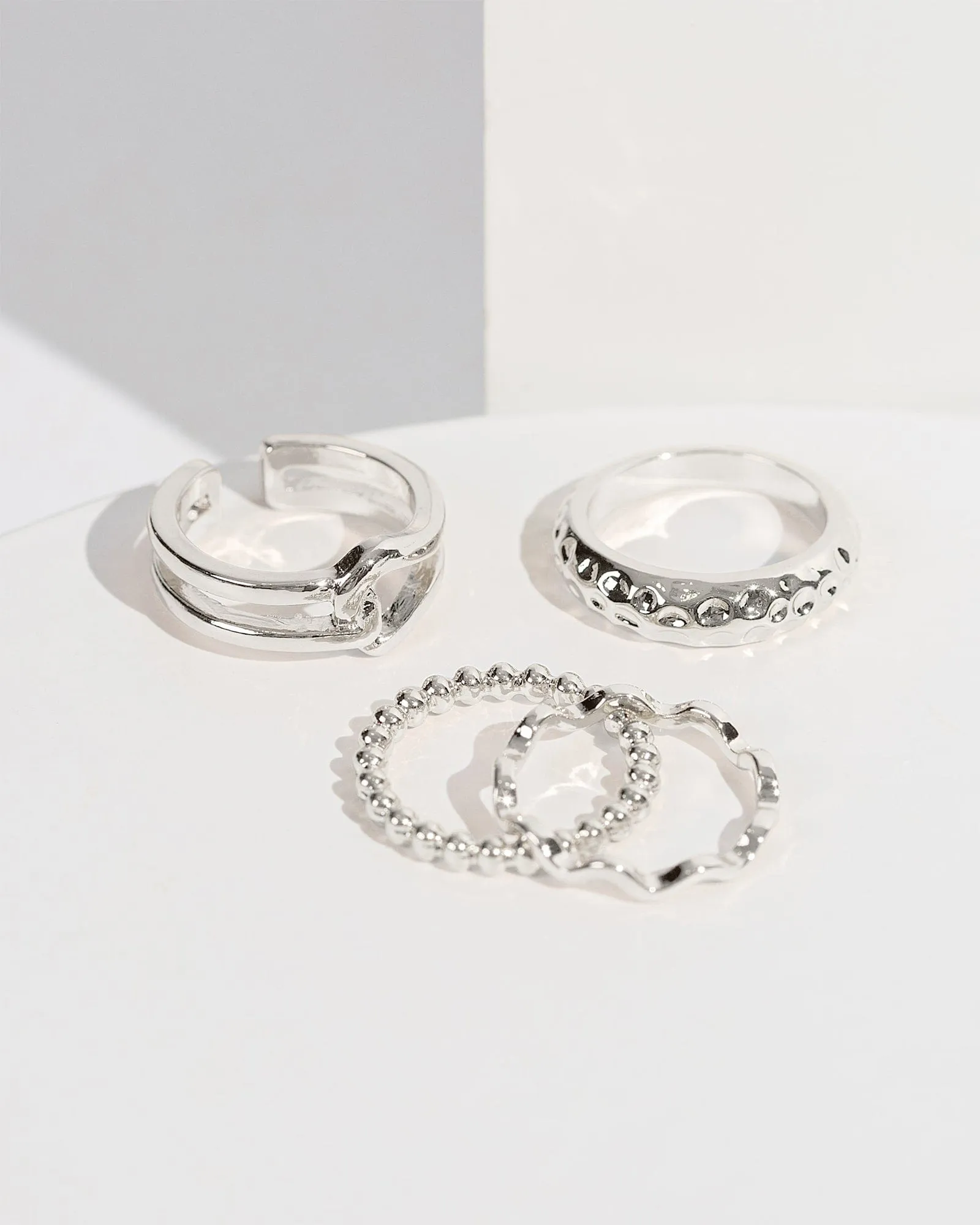 Silver Textured Ring Pack sold by Collete Hayman