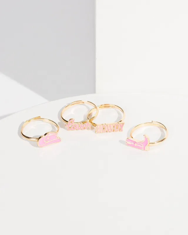Pink Cowboy Hat And Boot Ring Pack sold by Collete Hayman