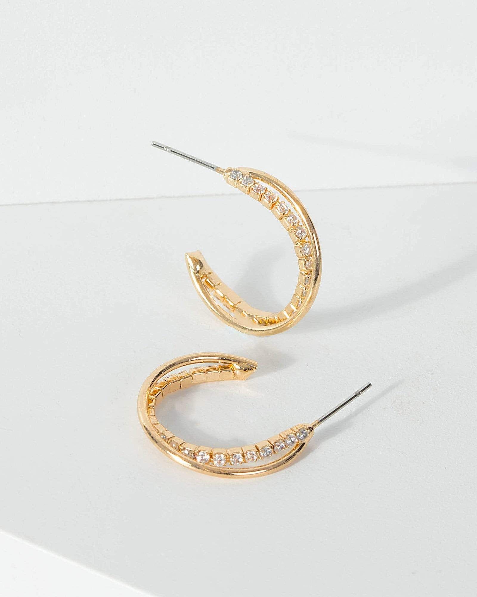 Gold Crystal Wrap Hoop Earrings sold by Collete Hayman