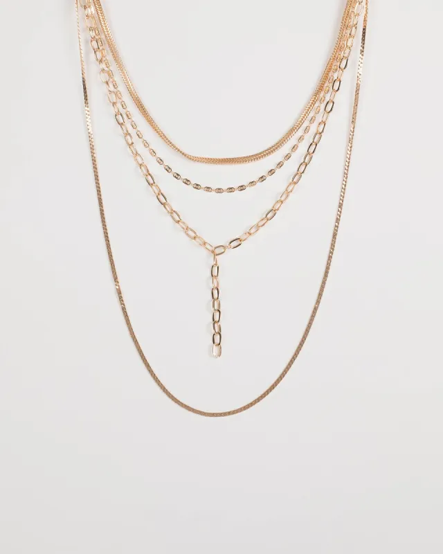 Gold Multi Layered Chain Necklace sold by Collete Hayman