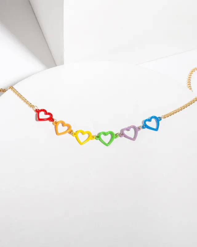 Rainbow Colour Love Heart Necklace sold by Collete Hayman