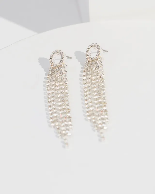 Crystal Mini Halo Tassel Earrings sold by Collete Hayman