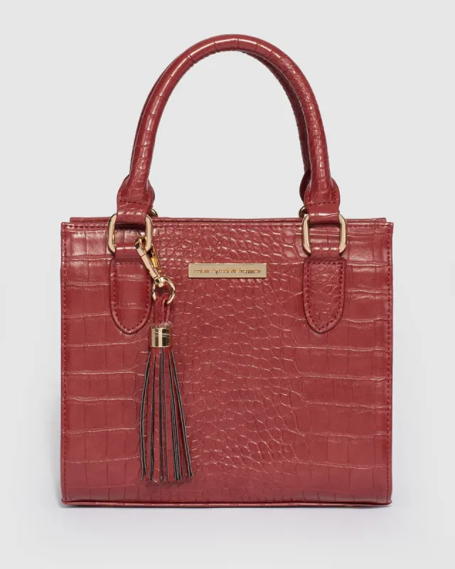 Berry Sia Mini Tassel Tote Bag sold by Collete Hayman
