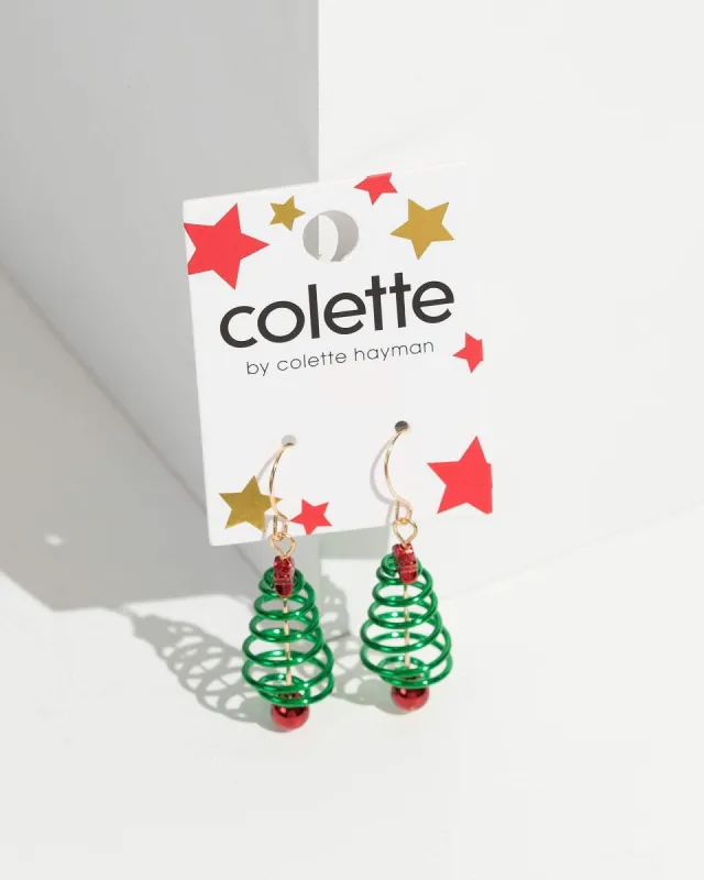 Spiral Christmas Tree Drop Earrings sold by Collete Hayman