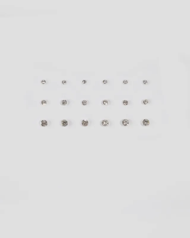 Silver Small Crystal Stud Earrings sold by Collete Hayman