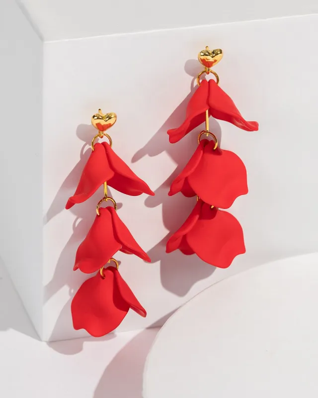 Red Heart Petals Drop Earrings sold by Collete Hayman