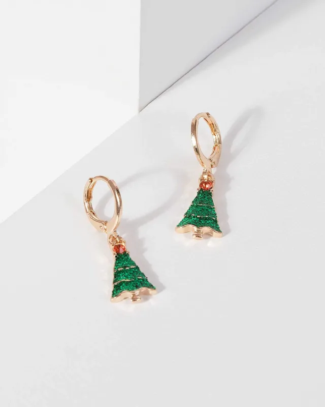 Glitter Christmas Tree Drop Earrings sold by Collete Hayman