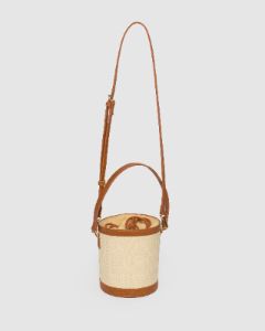 Beige Maya Weave Bucket Bag sold by Collete Hayman