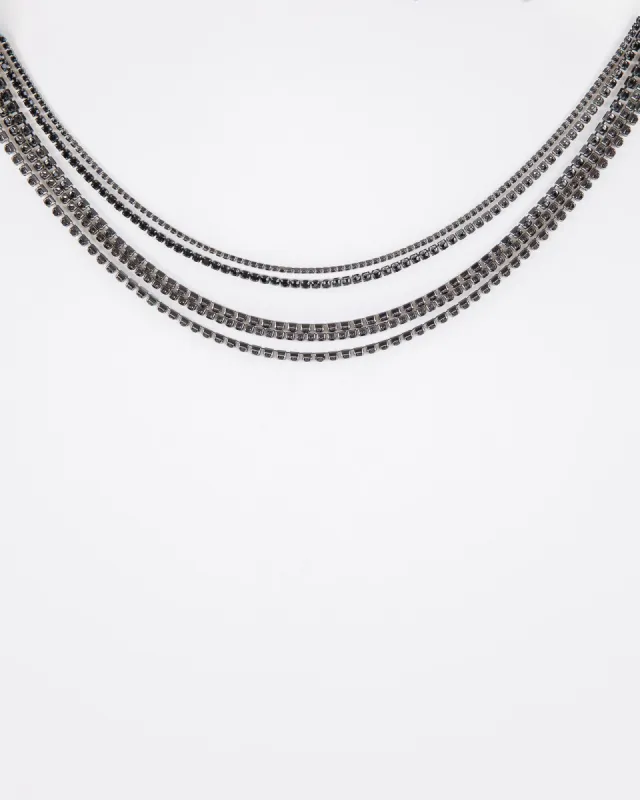 Black Multi Row Chain Necklace sold by Collete Hayman