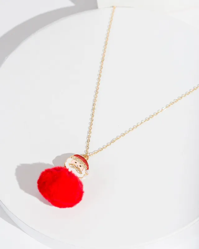 Red Christmas Santa Charm Necklace sold by Collete Hayman
