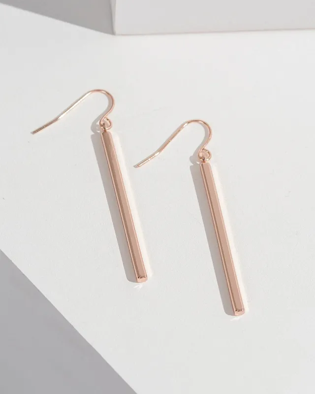 Rose Gold Metal Bar Hook Earrings sold by Collete Hayman