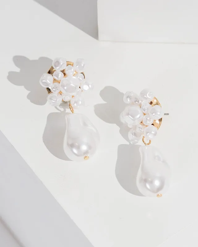 Pearl Flower Cluster Drop Earrings sold by Collete Hayman