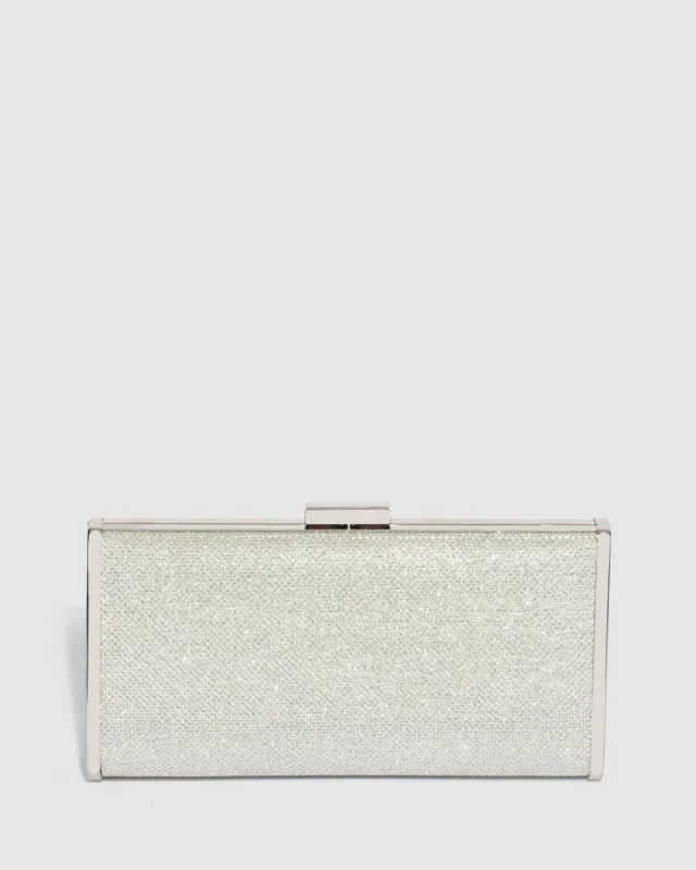 Silver Anela Hardcase Clutch Bag sold by Collete Hayman