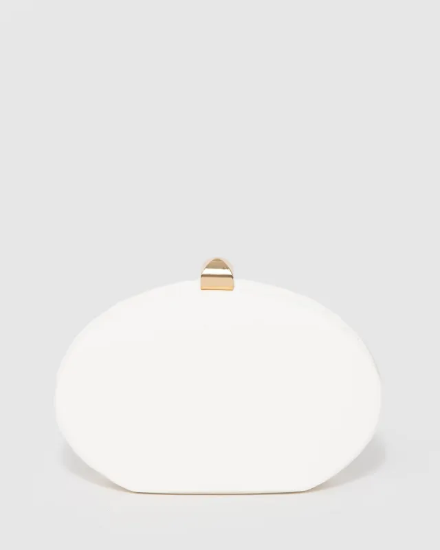 White Gracie Hardcase Clutch Bag sold by Collete Hayman