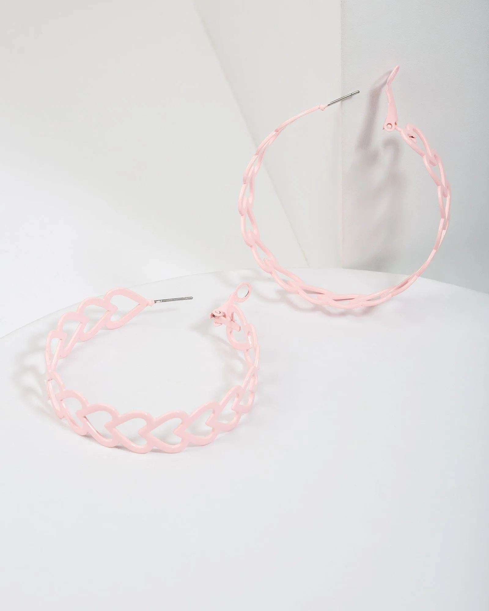 Pink Multi Love Heart Hoop Earrings sold by Collete Hayman product image thumbnail 2