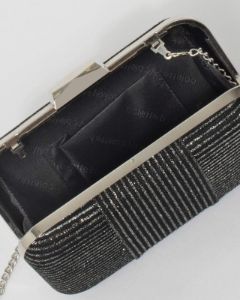 Black And Silver Juno Hardcase Clutch Bag sold by Collete Hayman