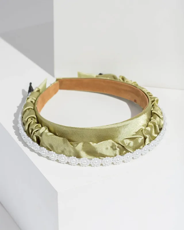 Green And Pearl Fabric Headband Pack sold by Collete Hayman