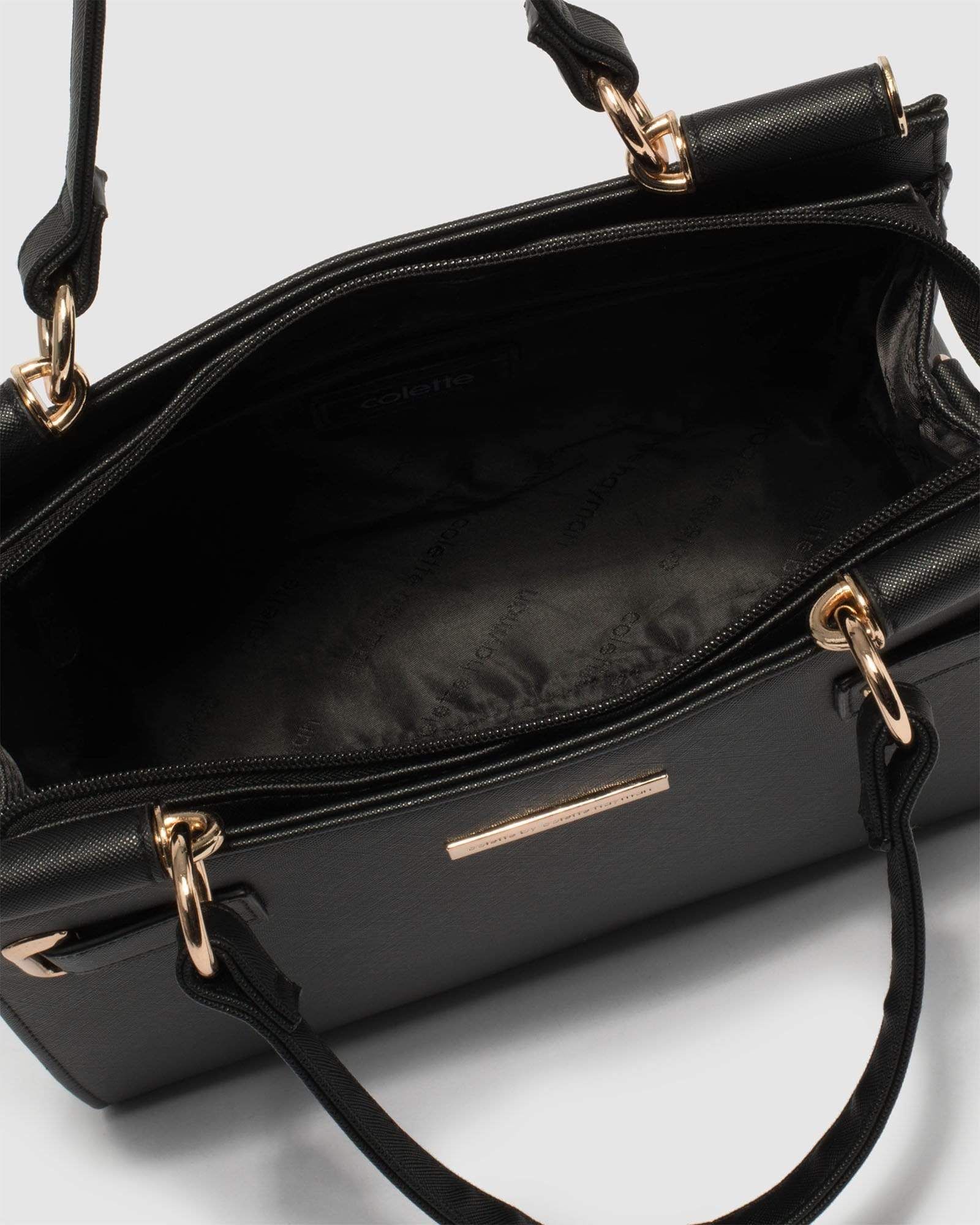 Black Stephanie Square Tote Bag sold by Collete Hayman product image thumbnail 4