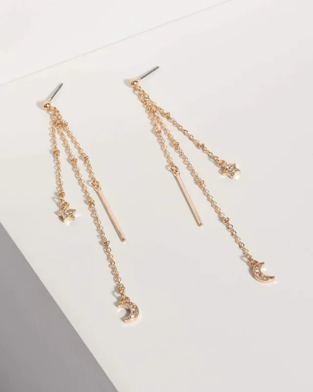 Gold Tassel Star Drop Earrings sold by Collete Hayman