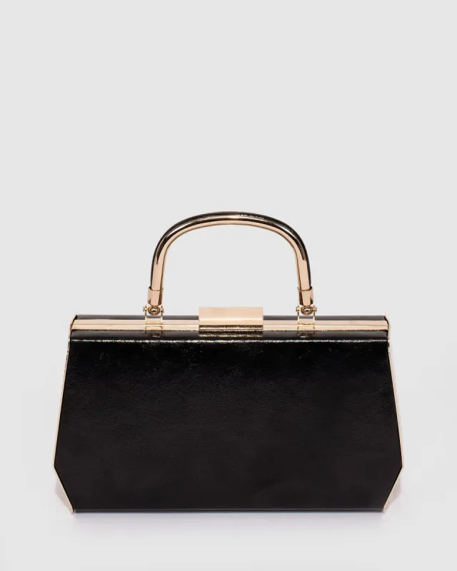 Black Gia Top Handle Clutch Bag sold by Collete Hayman