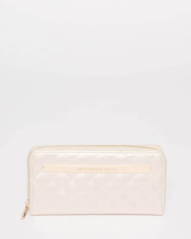 Ivory Nina Quilted Wallet sold by Collete Hayman