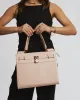 Pink Stephanie Square Lock Tote Bag sold by Collete Hayman