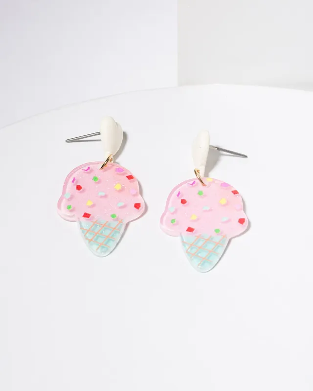 Multi Colour Sprinkle Ice Cream Earrings sold by Collete Hayman