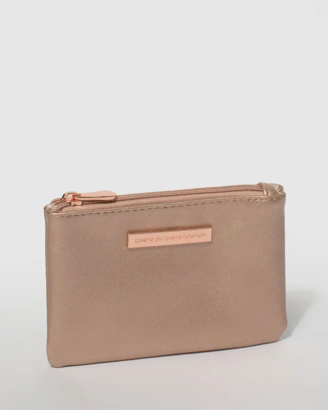 Rose Gold Saffiano Sia Coin Purse sold by Collete Hayman