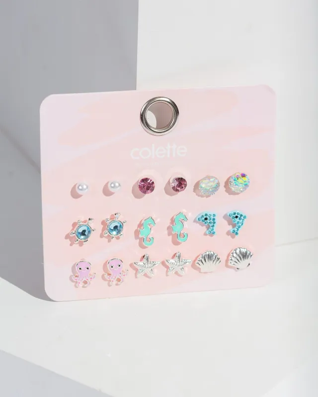 Multi Colour  Sea Charms Stud Earring Pack sold by Collete Hayman