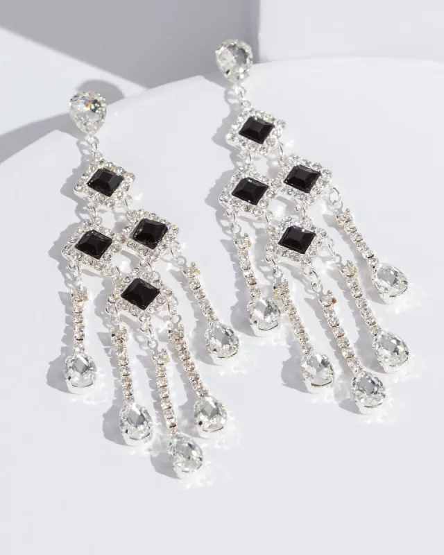Silver Crystal Intricate Drop Earrings sold by Collete Hayman