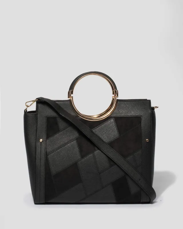 Black Emily Patch Tote Bag sold by Collete Hayman