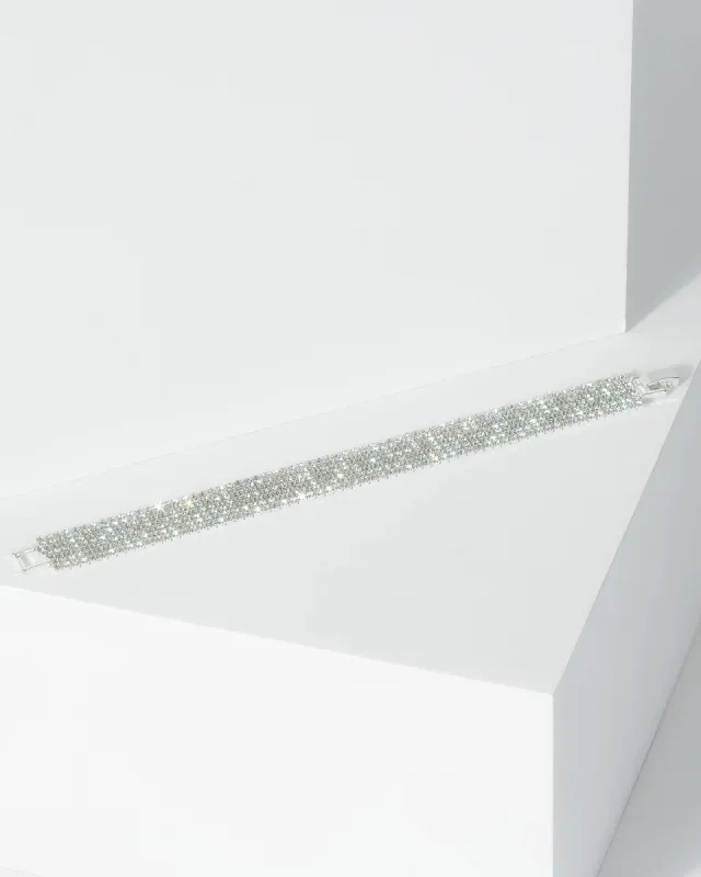 Multi Row Small Diamante Detail Bracelet sold by Collete Hayman