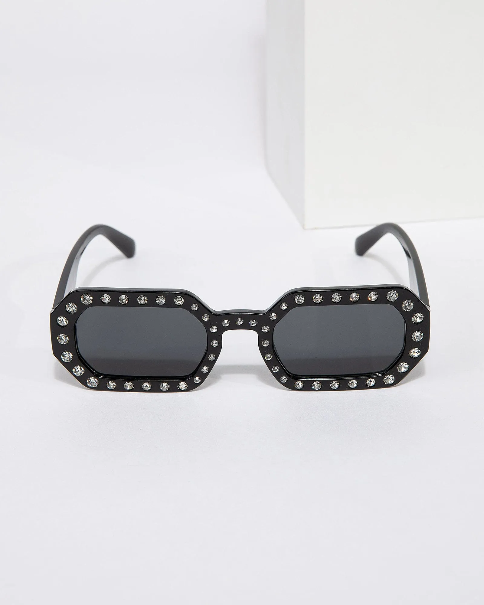 Black Hexagon Embellished Sunglasses sold by Collete Hayman
