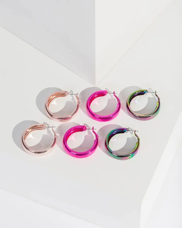 Multi Colour Chunky Hoop Earring Pack sold by Collete Hayman