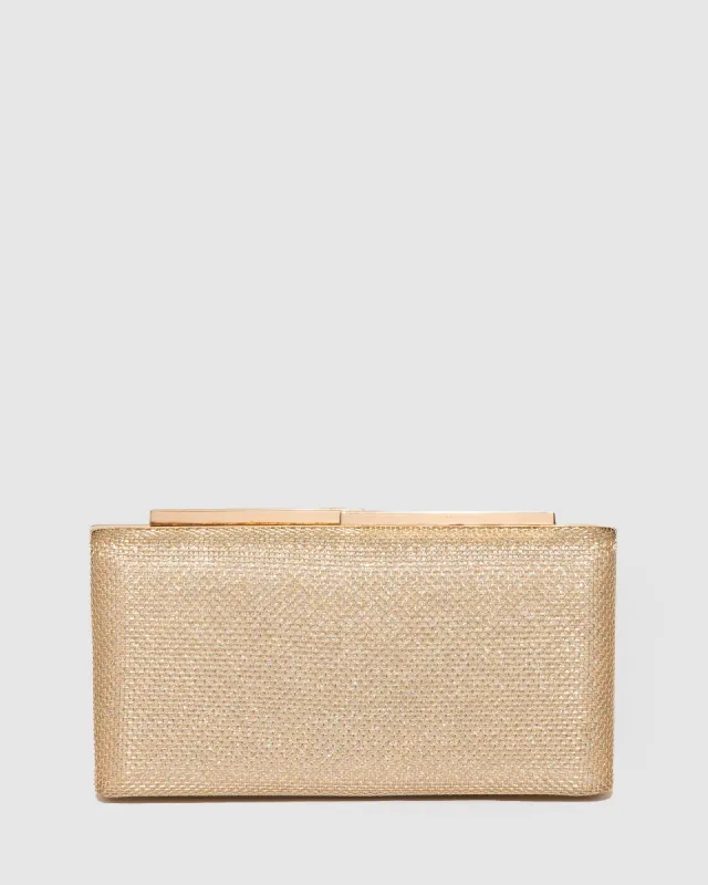 Gold Lulu Clutch Bag sold by Collete Hayman