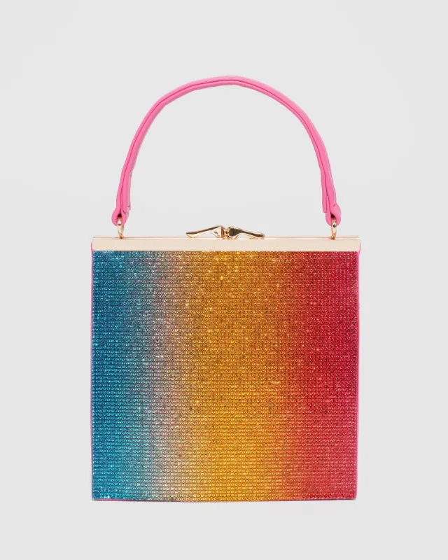 Multi Colour Leanne Crystal Pushlock Mini Bag sold by Collete Hayman