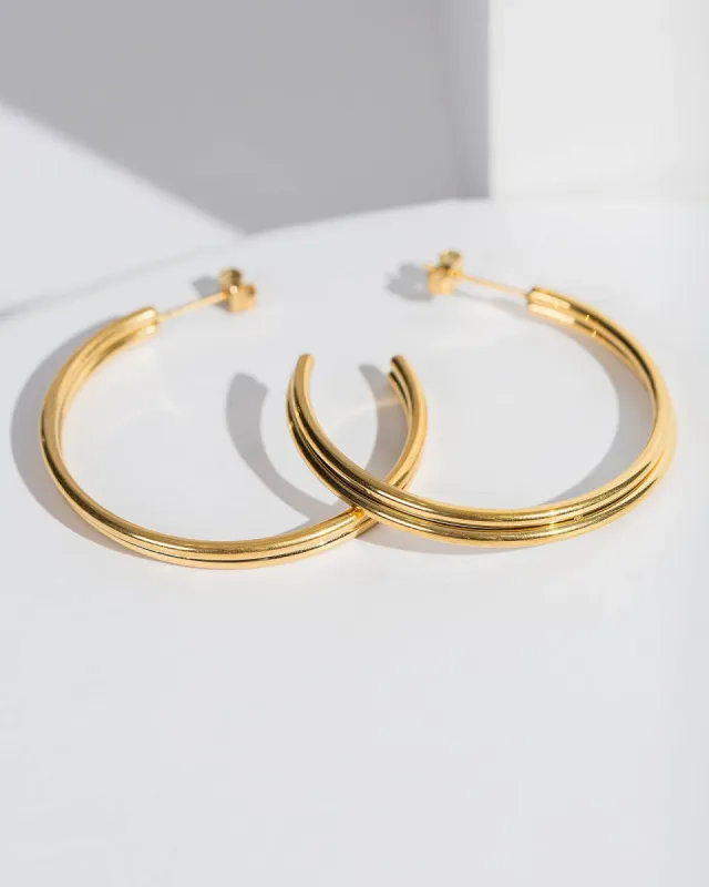 Gold Double Hoop Earrings sold by Collete Hayman