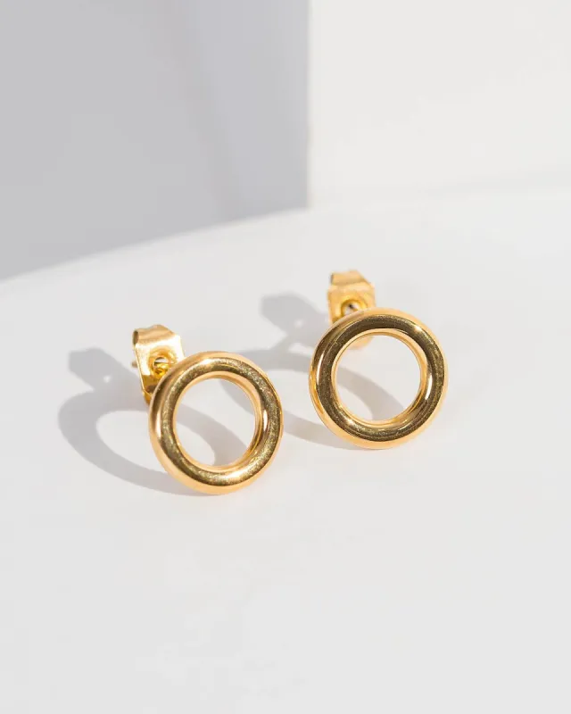 Gold Open Circle Stud Earrings sold by Collete Hayman